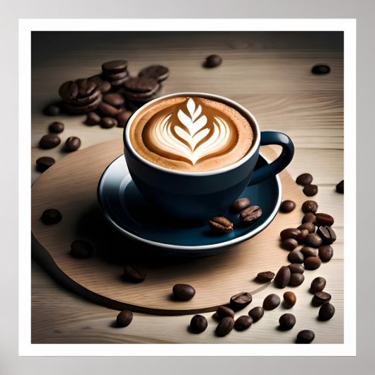 コーヒー愛好家のラテのためのカップ ポスター (正面)