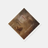 コーヒー愛好家のワードアート スタンダードカクテルナプキン (角)