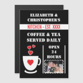 コーヒー愛好家の写真レッド冷蔵庫磁気カード マグネット招待状 (正面/裏面)