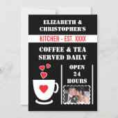 コーヒー愛好家の写真レッド冷蔵庫磁気カード マグネット招待状 (正面)