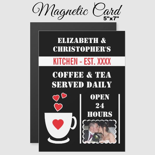 コーヒー愛好家の写真レッド冷蔵庫磁気カード マグネット招待状