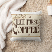 コーヒー愛好家の名言ポスター 蒸気が渦巻く クッション (ブランケット)