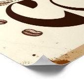 コーヒー愛好家の名言 ポスター 蒸気が渦巻く (角)