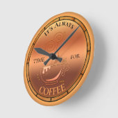 コーヒー愛好家の壁時計 ラウンド壁時計 (傾斜)