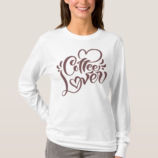 コーヒー愛好家の女性用Tシャツ Tシャツ (正面)