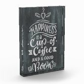 コーヒー愛好家の幸せはコーヒーのカップ フォトブロック (左)