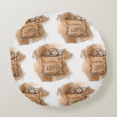 コーヒー愛好家の枕 ラウンドクッション (裏面)