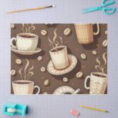 コーヒー愛好家の楽園:居心地の良いブリュース&ビーンズティッシュ 薄葉紙 (クラフト)
