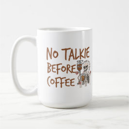 コーヒー愛好家の猫好きのための面白いギフト「コーヒー前の無言」 コーヒーマグカップ