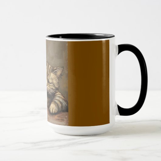 コーヒー愛好家の猫 マグカップ (右)