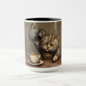 コーヒー愛好家の猫 マグカップ (中央)