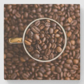 コーヒー愛好家の石コースター ストーンコースター (正面)