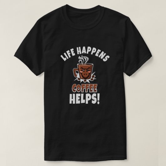 コーヒー愛好家の面白い引用 Tシャツ (デザイン正面)