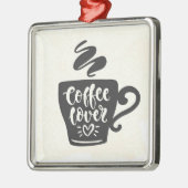 ***コーヒー愛好家の***おもしろいいつでもオーナメント メタルオーナメント (左)