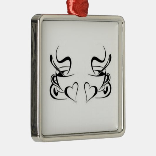 ***コーヒー愛好家の***おもしろいいつでもオーナメント メタルオーナメント (右)