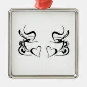 ***コーヒー愛好家の***おもしろいいつでもオーナメント メタルオーナメント (正面)