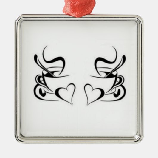 ***コーヒー愛好家の***おもしろいいつでもオーナメント メタルオーナメント (正面)