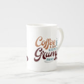 コーヒー愛好家へのギフトにぴったりな「一日一杯のコーヒー」 ボーンチャイナマグカップ (正面右)