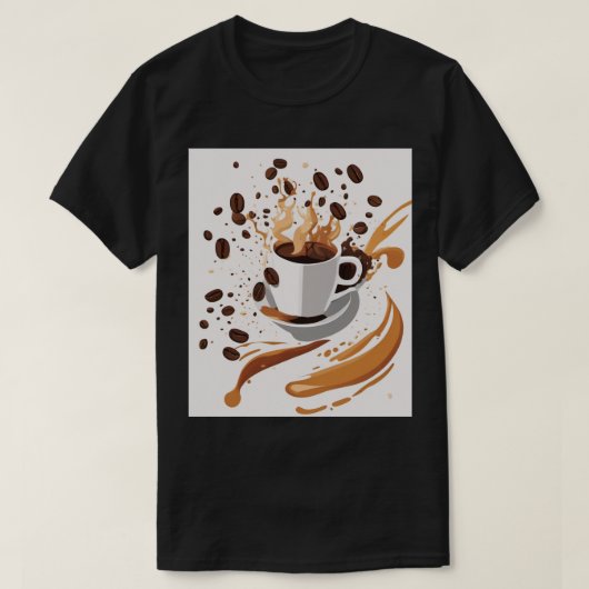 コーヒー愛好家へのギフト 抽象幾何学 コーヒー豆 C Tシャツ (デザイン正面)
