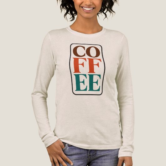 コーヒー愛好家へのギフト 長袖Tシャツ トライブレンドTシャツ (正面)