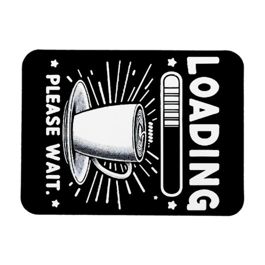 コーヒー愛好家を待っおもしろいて読む マグネット (横)