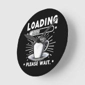 コーヒー愛好家を待っおもしろいて読む ラウンド壁時計 (傾斜)