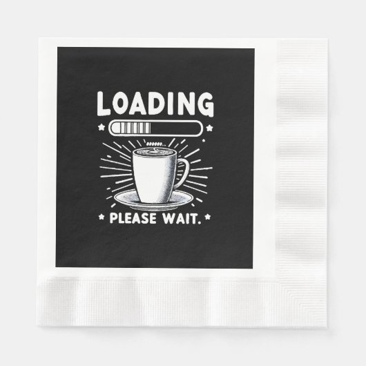 コーヒー愛好家を待っおもしろいて読む 縁ありランチョンナプキン (正面)