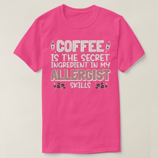 コーヒー愛好家アレルギー Tシャツ (デザイン正面)