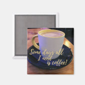 コーヒー愛好家カップとソーサー写真 マグネット (正面/裏面)