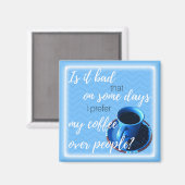 コーヒー愛好家カップブルーカップとソーサー写真 マグネット (正面/裏面)