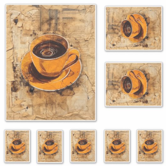 コーヒー愛好家カップ シール (正面)