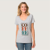 コーヒー愛好家ギフトVネックTシャツ Tシャツ (正面フル)