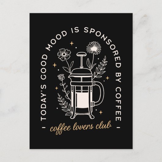 コーヒー愛好家クラブおもしろい引用文 ポストカード (正面)