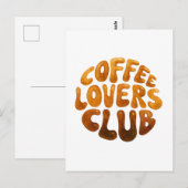 コーヒー愛好家クラブの壁掛けアート、遊び心のあるタイポグラフィ ポストカード (正面/裏面)