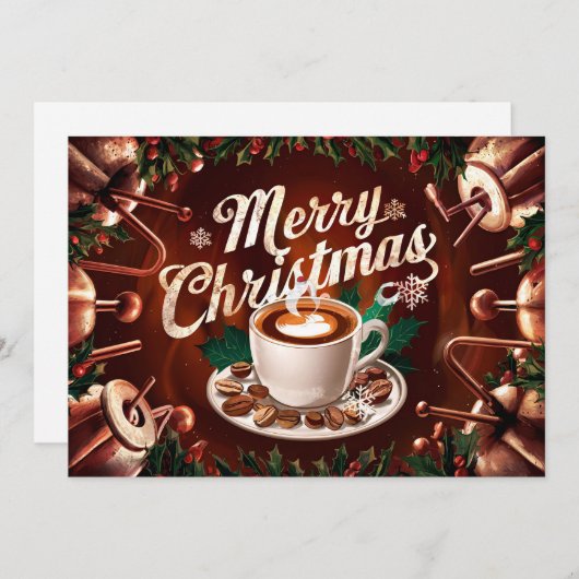 コーヒー愛好家クリスマスカード#12 シーズンカード (正面/裏面)