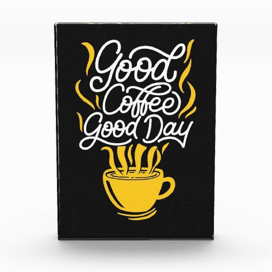 コーヒー愛好家グッドコーヒー良い日 フォトブロック (正面)