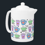 コーヒー愛好家コンテナスケッチパターン<br><div class="desc">可愛いコーヒー愛好家の愛のパターンのカップ。</div>