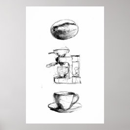 コーヒー愛好家セット ポスター