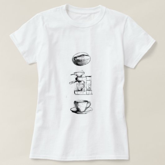 コーヒー愛好家セット Tシャツ (デザイン正面)