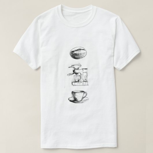 コーヒー愛好家セット Tシャツ (デザイン正面)