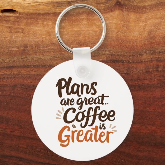 コーヒー愛好家タイポグラフィ キーホルダー (正面)