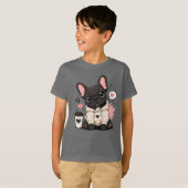コーヒー愛好家デザイン かわいいパピーギフト Tシャツ (正面フル)