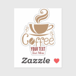 コーヒー愛好家デザイン - ミニマルコーヒーカップグラフィック シール