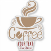 コーヒー愛好家デザイン - ミニマルコーヒーカップグラフィック シール (正面)
