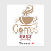 コーヒー愛好家デザイン - ミニマルコーヒーカップグラフィック シール (シート)