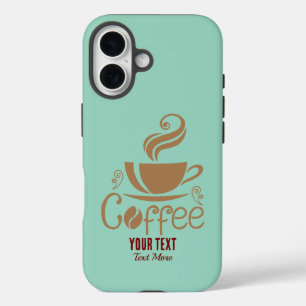 コーヒー愛好家デザイン - ミニマルコーヒーカップグラフィック iPhone 16ケース