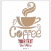 コーヒー愛好家デザイン - ミニマルコーヒーカップ グラフィック シール (シート)