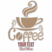 コーヒー愛好家デザイン - ミニマルコーヒーカップ グラフィック シール (正面)