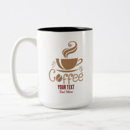 コーヒー愛好家デザイン - ミニマルコーヒーカップ グラフィック ツートーンマグカップ