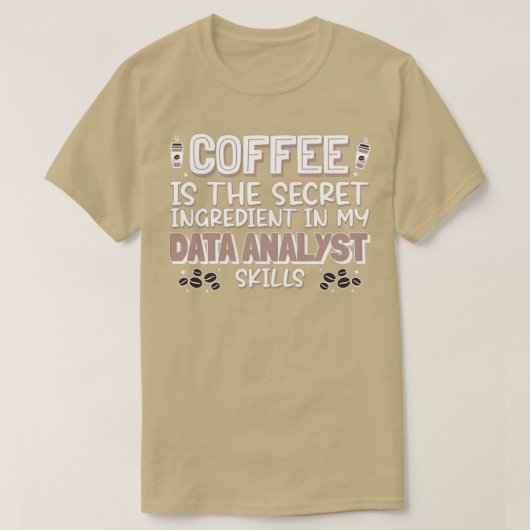 コーヒー愛好家データアナリスト Tシャツ (デザイン正面)